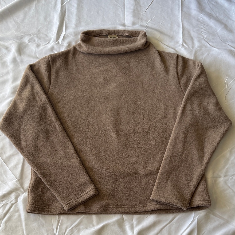 L.L. Bean Tan Fleece Pullover